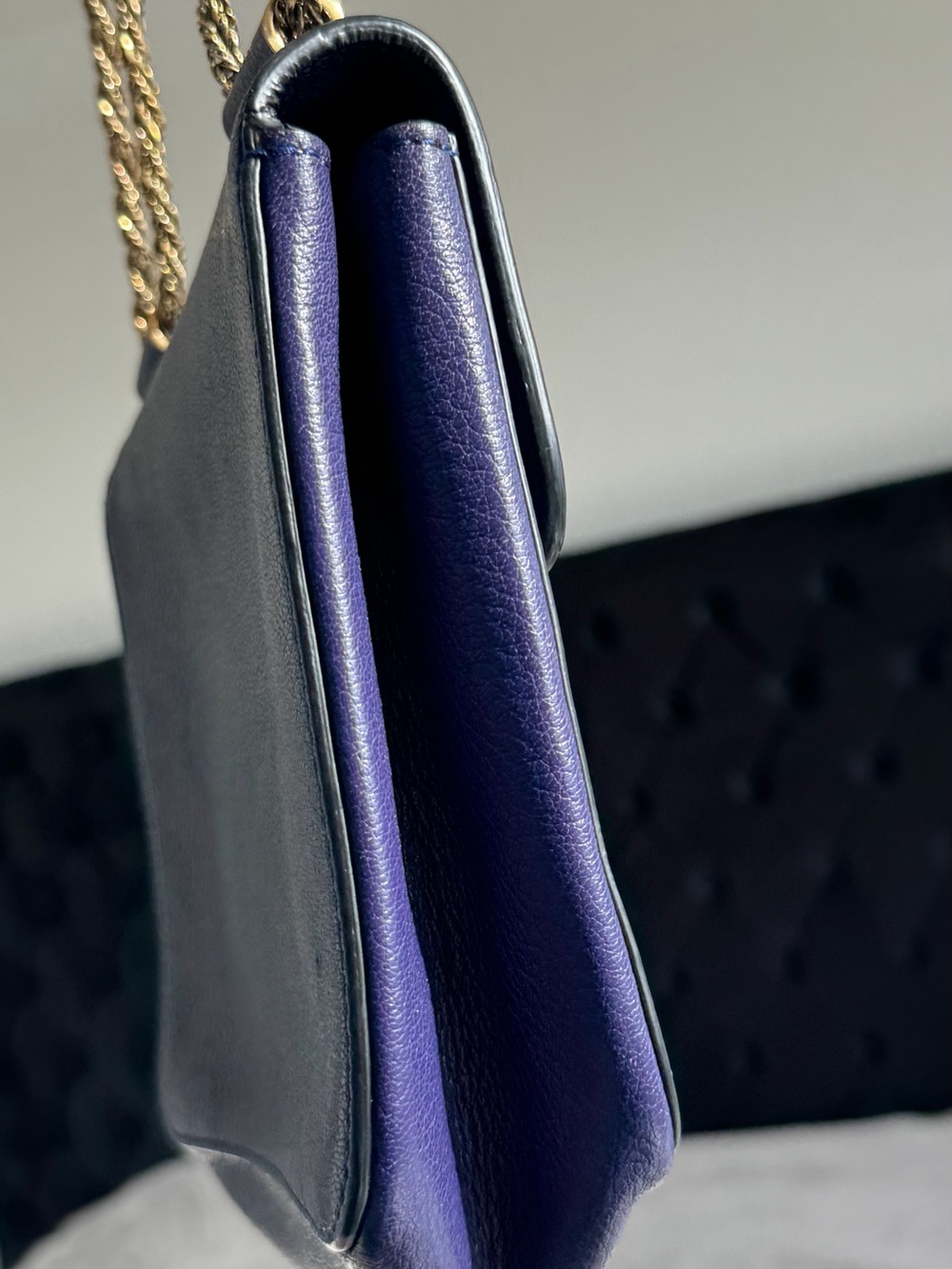 Authentic Chloe Small Purple Leather Bag with Gold Chain - Picture 7 of 15